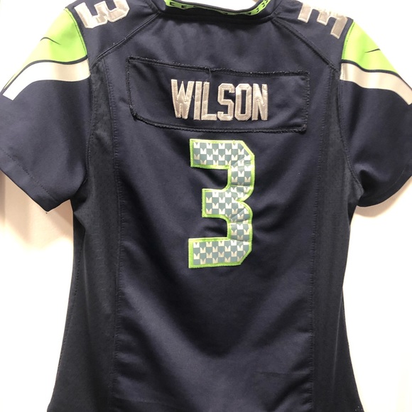 Nike On Field NFL Seattle Seahawks￼ Russell Wilson #3 Women’s Sewn Jersey Size M - Picture 8 of 11